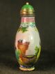 Eximious Chinese Elder With Boy Hand Painted Copper Enamel Snuff Bottle Snuff Bottles photo 2