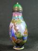 Eximious Chinese Elder With Boy Hand Painted Copper Enamel Snuff Bottle Snuff Bottles photo 5
