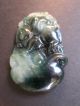 Antique Chinese Icy Green Carved Jade Pendant 4065 Necklaces & Pendants photo 1