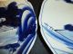 P130721 Pair Meiji Period Japanese Imari Shell Edge Blue Porcelain Chargers 9.  5 Plates photo 4