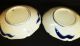 P130721 Pair Meiji Period Japanese Imari Shell Edge Blue Porcelain Chargers 9.  5 Plates photo 5
