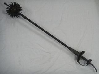 A 19th C Rajput/mughal Indo Persian Mace With Spiked Head photo