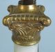 Antique 19thc Victorian Onyx Brass & Bronze Lamp Base For Oil Lamp 13 
