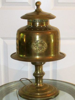 Antique Faries Brass Louisville / Nashville Railroad Lamp / 1920s Deco Style photo