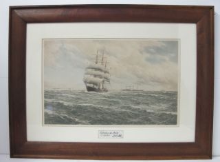 Huge Antique Tall Ship Portrait Print Of 1881 Estrella De Chile Stunning Yqz photo