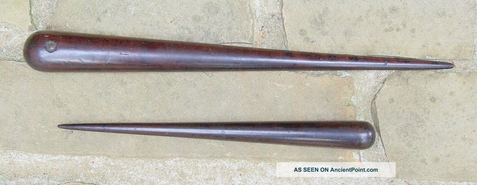 Pair Of Mid - 19th Century/ Civil War Period Mahogany Fids Primitives photo