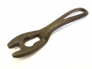 Antique Old Large Metal Cast Iron Unusual Mystery Woodstove Lid Lifter Handle photo