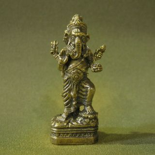 Elephant God Ganesha Ganesh & Trimurti Absolute Love Unique Hindu Thai Amulet photo