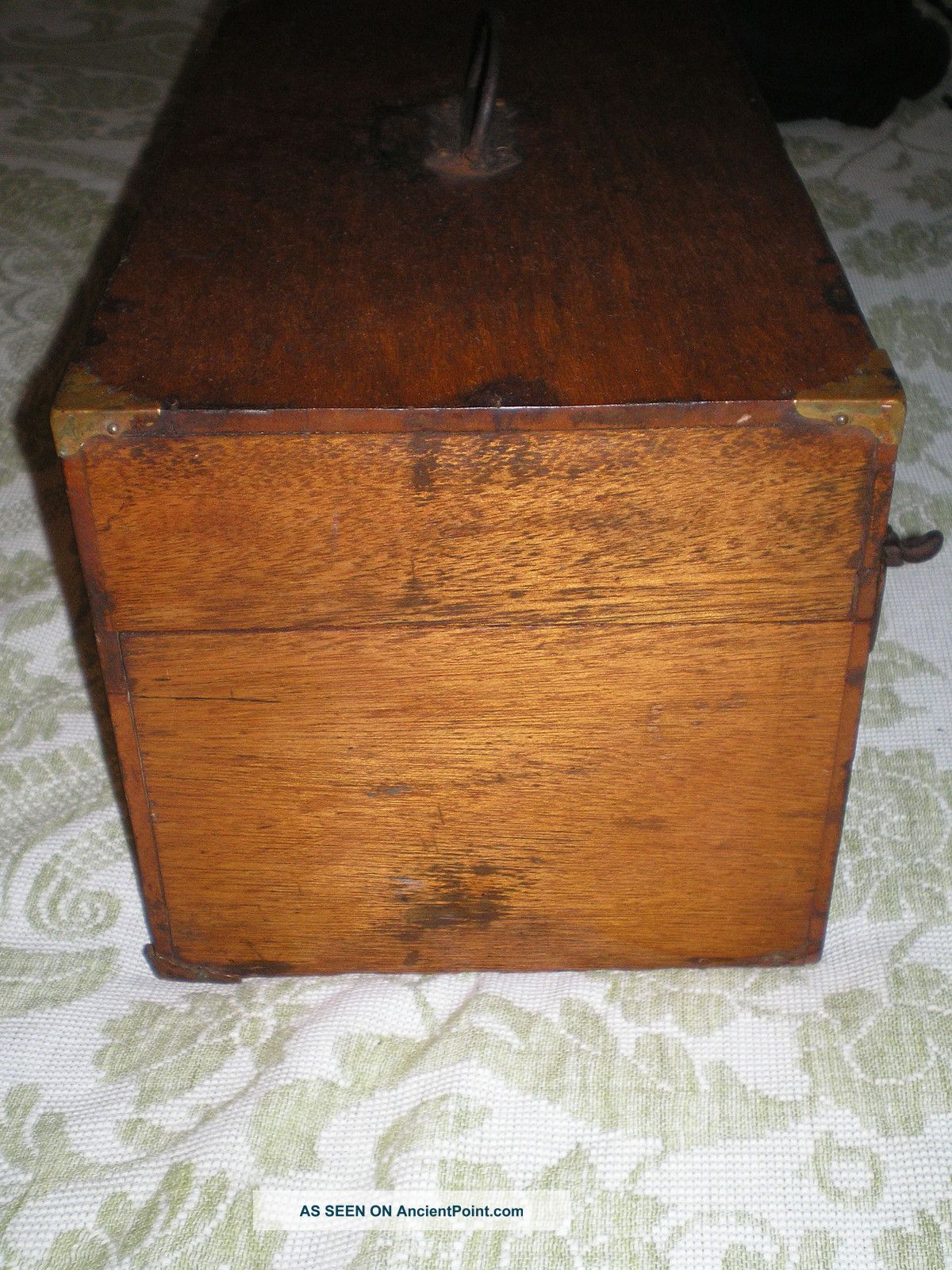 Vintage Antique Wooden Fishing Tackle Box - Tool Carpenter ' S Box Chest  1900 ' S