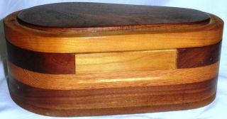 Folk Art - Wood Trinket Box - Jewelry Box - Sewing Box - - Homemade photo