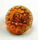 Antique Charmstring Glass Button Honey Color Candy Mold Swirl Back Buttons photo 1