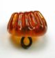 Antique Charmstring Glass Button Honey Color Candy Mold Swirl Back Buttons photo 2