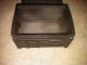 Antique Cast Aluminum Log Cabin Match Holder / Storage Box Metalware photo 1