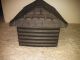 Antique Cast Aluminum Log Cabin Match Holder / Storage Box Metalware photo 2