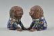 chinese Cloisonne Vintage Handwork Painting Flower Pair Lion Lucky Statue Other photo 1