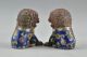  chinese Cloisonne Vintage Handwork Painting Flower Pair Lion Lucky Statue Other photo 4