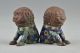  chinese Cloisonne Vintage Handwork Painting Flower Pair Lion Lucky Statue Other photo 5