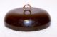 Vntg Big Chocolate Brown Bakeiite Catalin Button Brass & Amber Cabochon 1&11/16” Buttons photo 3