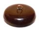Vntg Big Chocolate Brown Bakeiite Catalin Button Brass & Amber Cabochon 1&11/16” Buttons photo 6