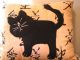 Country Style Handcrafted Asian Look Black Felt Cat Pillow By Wv Artisan Pam Ice Primitives photo 2