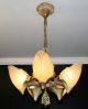 Antique Art Deco Bat Wing Slip Shade Light Fixture Ceiling Chandelier Chandeliers, Fixtures, Sconces photo 1