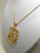 21k Solid Yellow Gold Movable Islamic Names Pendant With Sapphire Islamic photo 1
