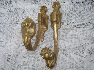 Elegant Pair Of French Brass Gilt Tie Backs photo