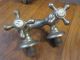 Antique Vtg Faucet Pair For Clawfoot Tub (american) Standard W/ Porcelain Caps Plumbing photo 5