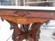 Victorian Eastlake Renaissance Revival Marble Top Table W/ Carved Walnut Base 1800-1899 photo 4