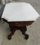 Victorian Eastlake Renaissance Revival Marble Top Table W/ Carved Walnut Base 1800-1899 photo 7