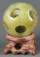 Chinese Natural Jade Hand - Carved Statue Jade Ball With A Wood Stand 2.  2 Inch Dragons photo 6
