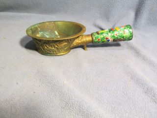 Antique Chinese Brass Silk Iron W/ornate Cloisonne Handle photo