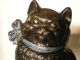 Antique National Foundry Cast Iron Cat W/bow Home Art Statue Doorstop Metalware photo 1