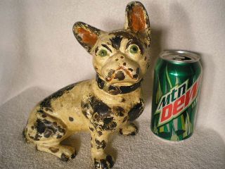 Antique Hubley Cast Iron French Bull Dog Home Art Statue Doorstop photo