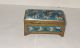 Chinese Cloisonne Blue Enamel Floral Stamp Jar Box Boxes photo 1