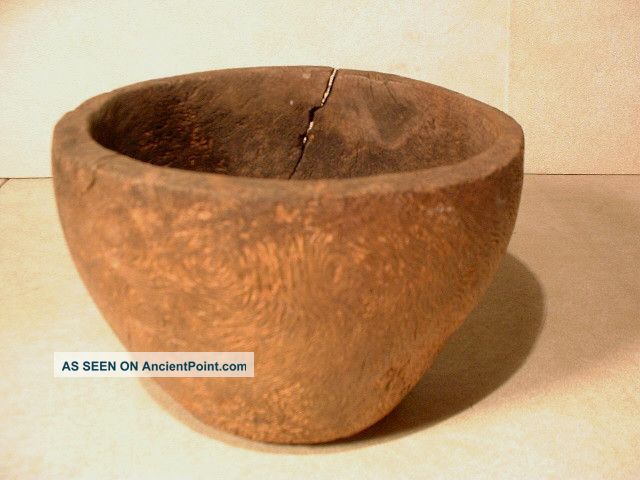 19thc Primitive Burl Knot Carved Wooden Folk Art Bowl Primitives photo