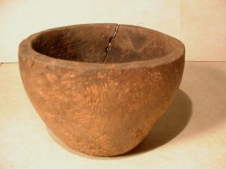 19thc Primitive Burl Knot Carved Wooden Folk Art Bowl photo