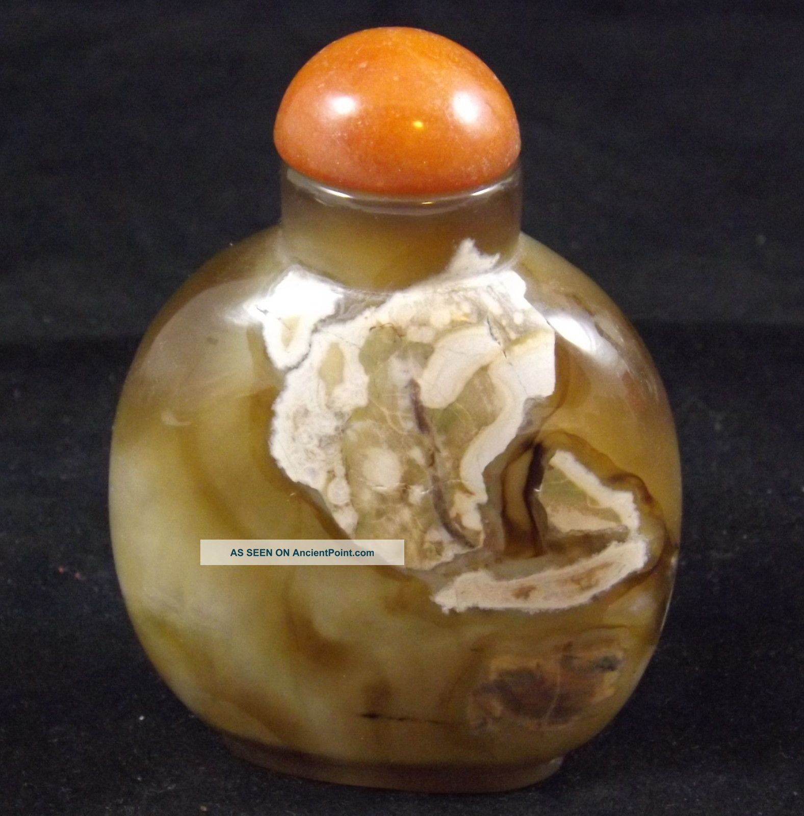 Antique Chinese Agate Floater Snuff Bottle Extremely Well Hollowed Snuff Bottles photo