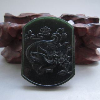 Hand - Carved Chinese Hetian Jade Pendant 100% Natural 001 photo