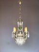 Vintage Antique Crystal 19th Century Chandelier Nouveau Old Lamp Brass Lustre Chandeliers, Fixtures, Sconces photo 11