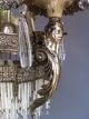 Vintage Antique Crystal 19th Century Chandelier Nouveau Old Lamp Brass Lustre Chandeliers, Fixtures, Sconces photo 8