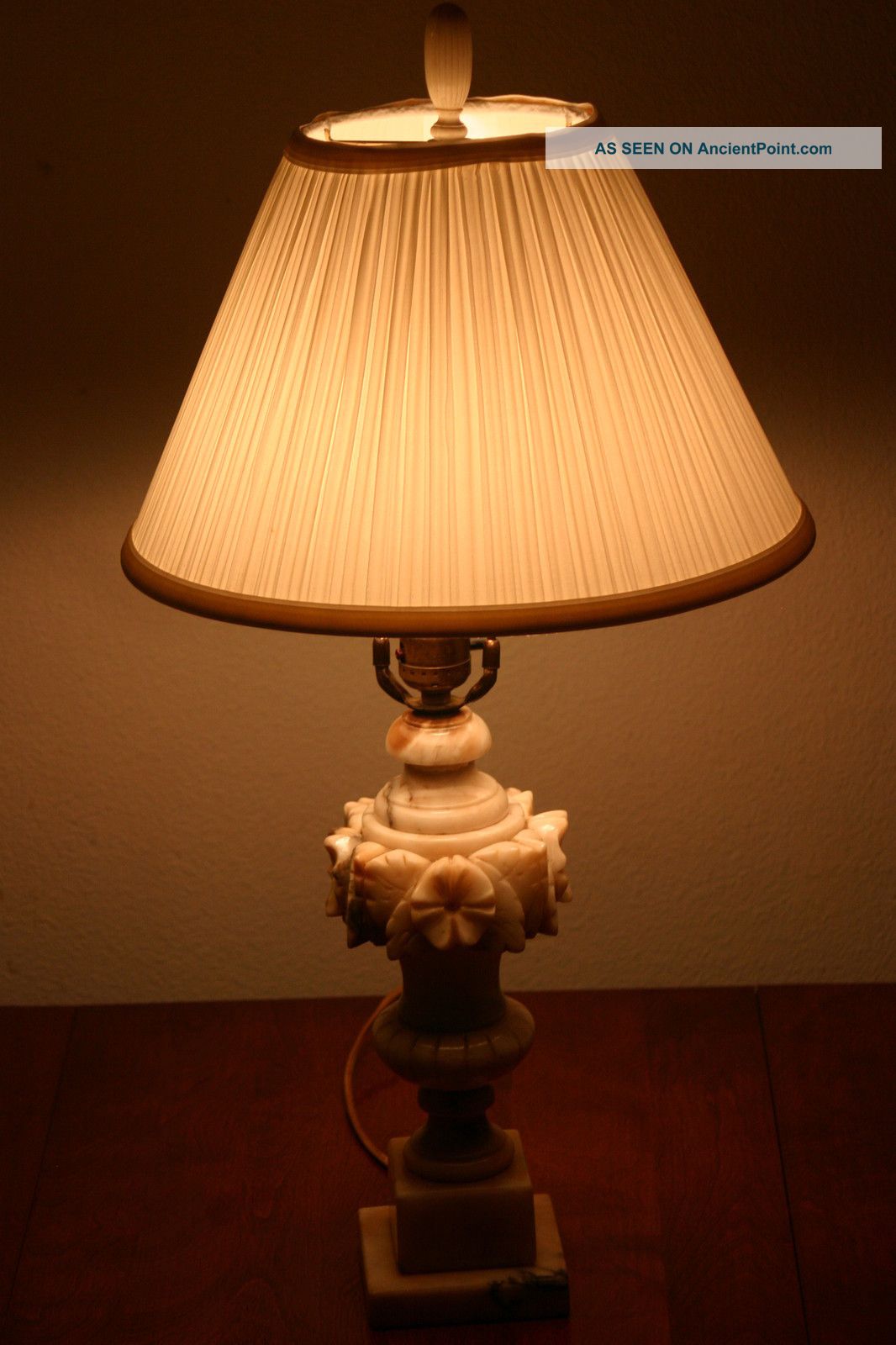 Vintage Italian Carved Marble Lamp Lamps photo