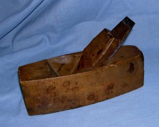 Antique Hand - Crafted Wood Block Plane With Hargraeves,  Smith And Co Blades photo