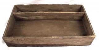 Antique Primitive Country Farmhouse Divided Wood Seed Box Crate Shelf photo