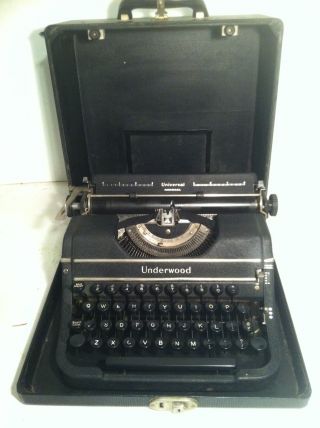 Antique Underwood Portable Typewriter With Case photo