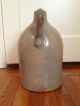 Antique West Troy New York Pottery Two Gallon Stoneware Jug With Cobalt Floral Jugs photo 1