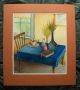 Lerner Still Life On Blue Table Watercolor Vintage 1990 Signed Masters Other photo 3