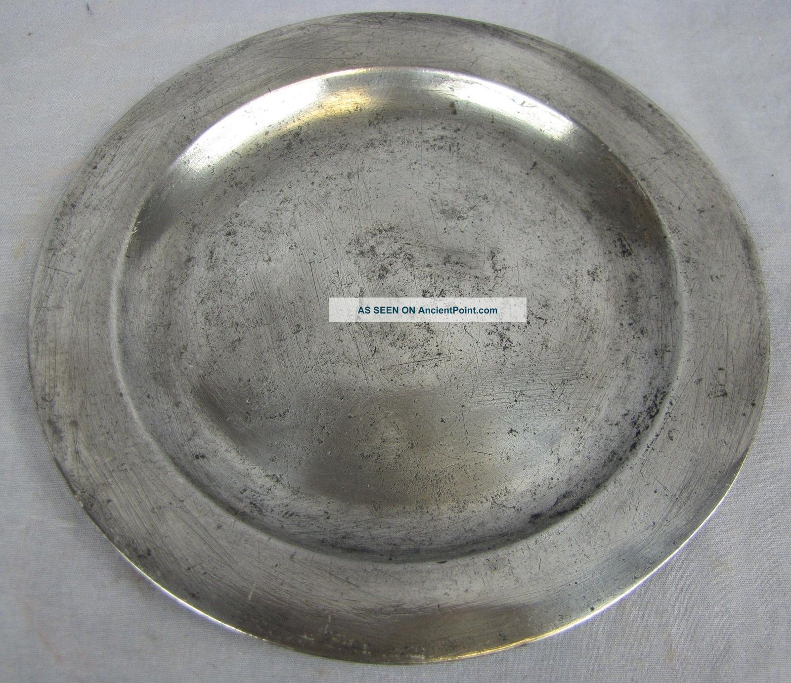C.  1717 Pewter/metal Plate With William? Fleming Mark Metalware photo