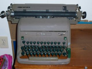 Rare Early Vintage Antique 1954 Royal Hh Model Professional Green Typewriter photo