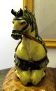 Antique Poss.  Chinese Horse Wood Sculpture Hand Carved Then Ceramic Type Painted Horses photo 8